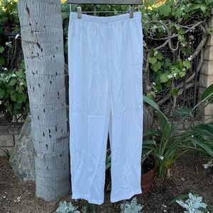 Perfect White Straight Capri Vintage Elastic-band